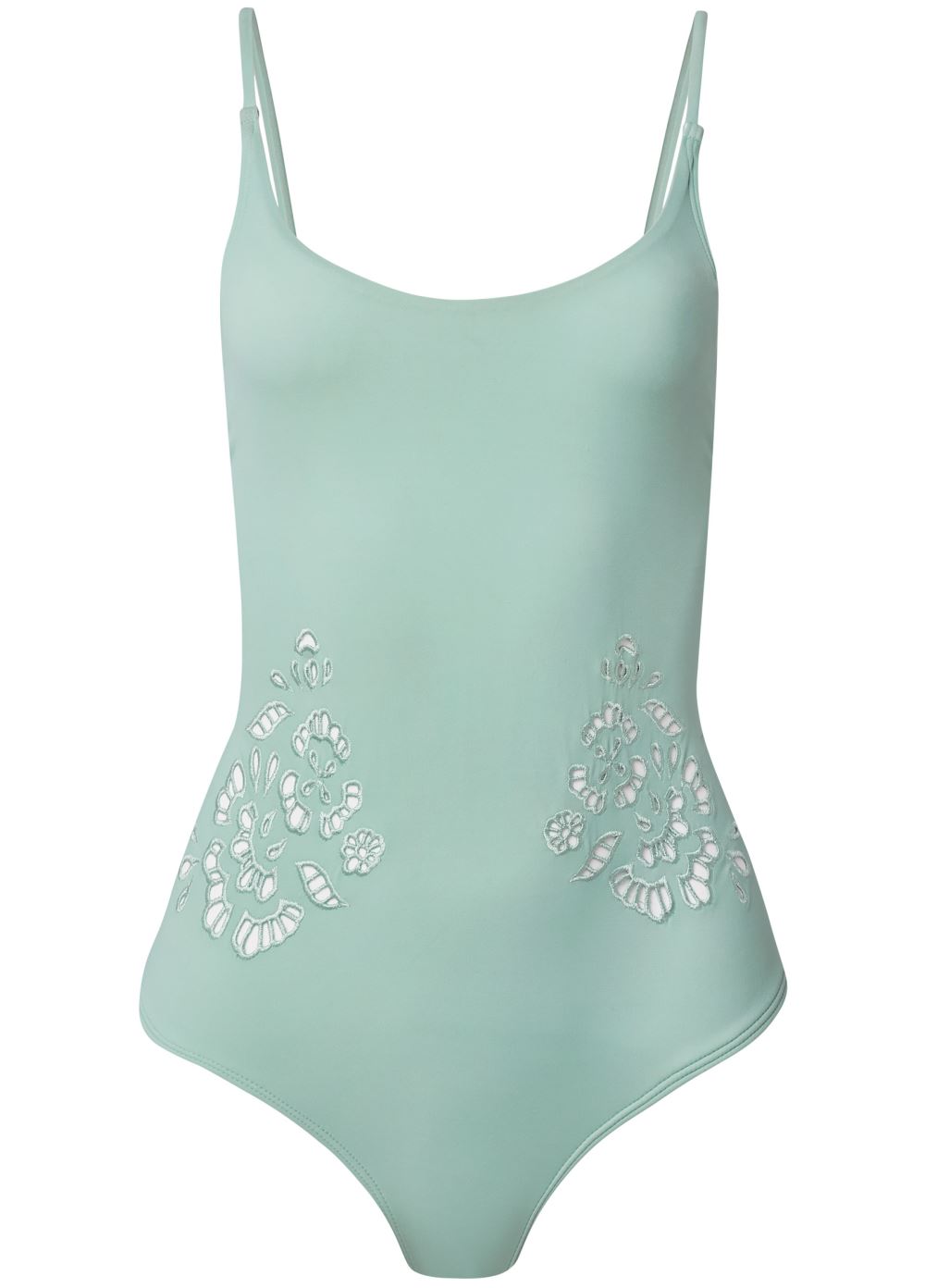 Venus Eyelet One-Piece Swimsuit in Blue Endeavor & Pearl White