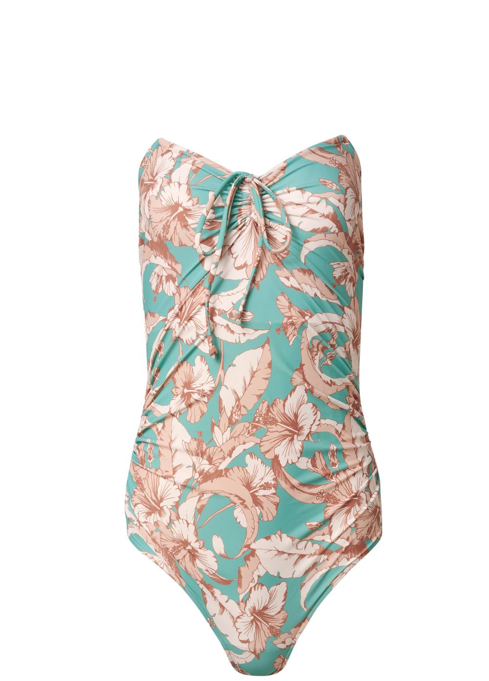Venus Carlie Bandeau One-Piece Swimsuit in Seaside Tropics