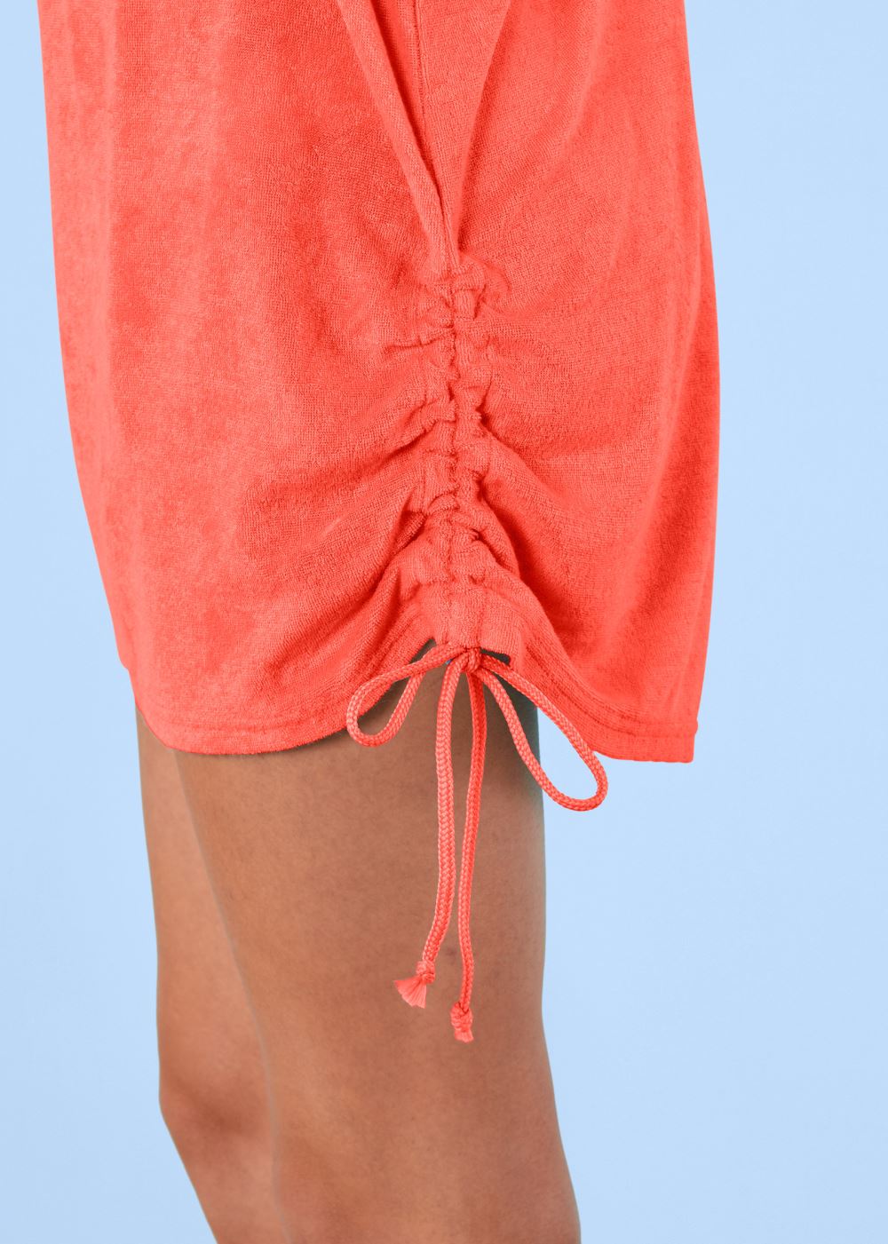 Venus Deep V Beach Cover-Up in Coral Bright