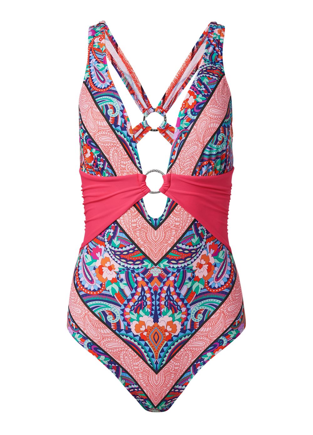 Venus Crisscross One-Piece Swimsuit in Pop Paisleys
