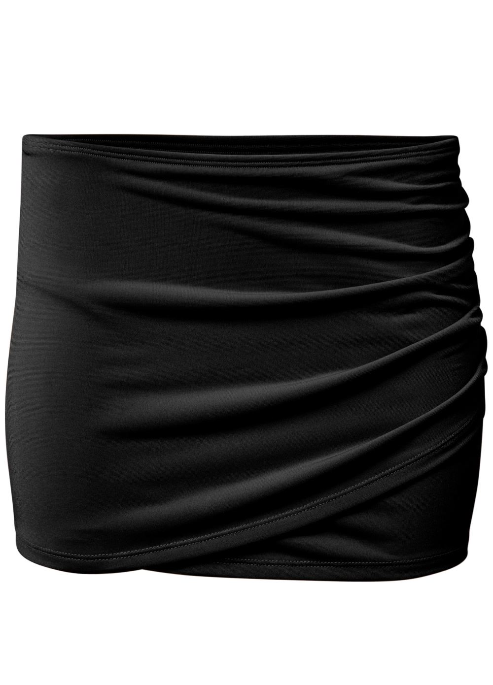 Venus Sasha Drape Swim Skirt Bikini - Black Beauty