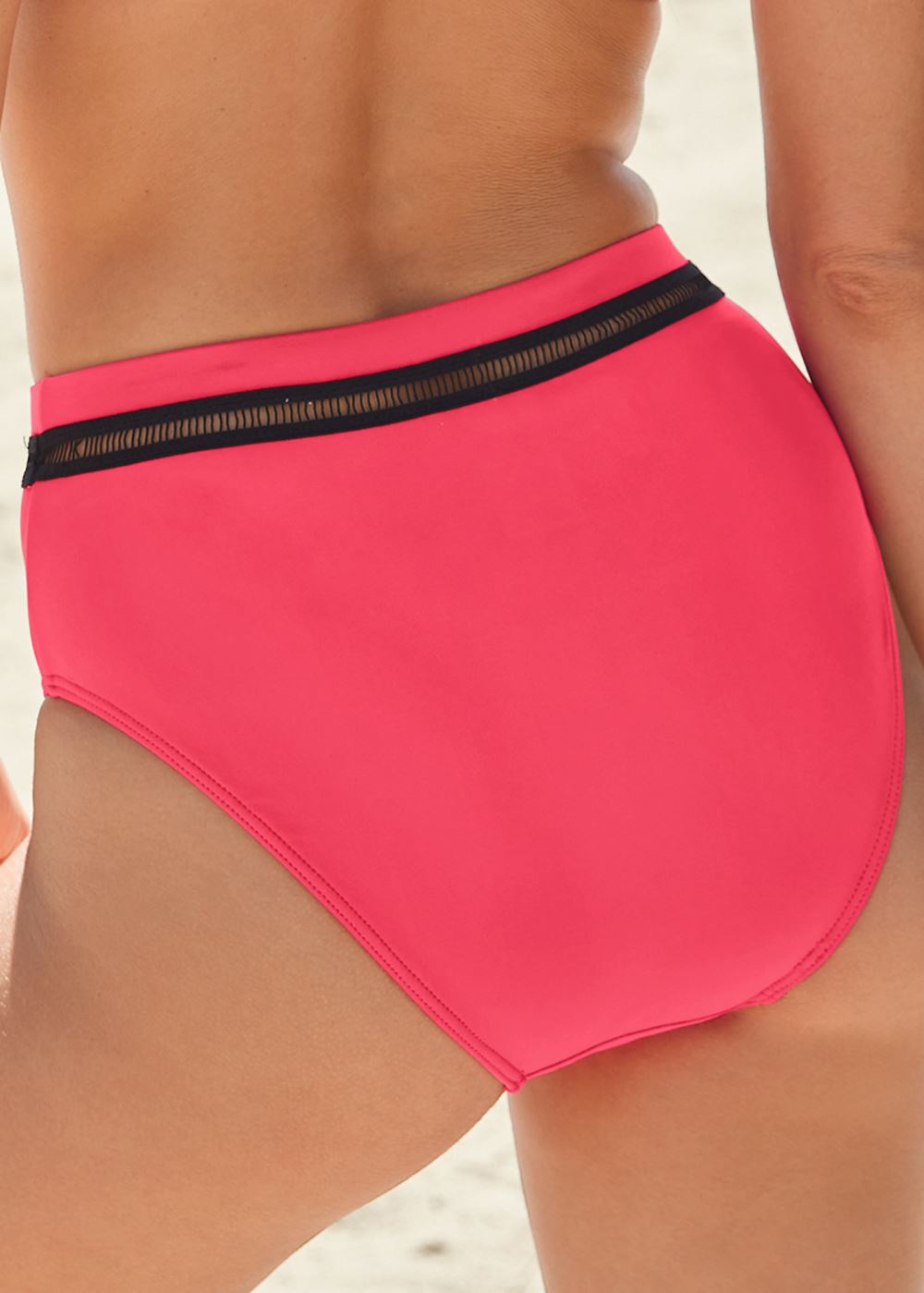 Venus Moderate High Rise Bottom Bikini - Sunset Pink