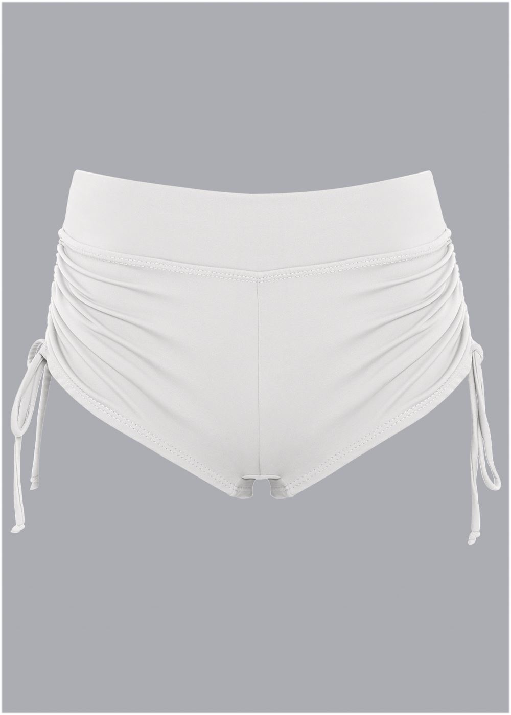 Venus Adjustable Side Swim Short Bikini - Pearl White