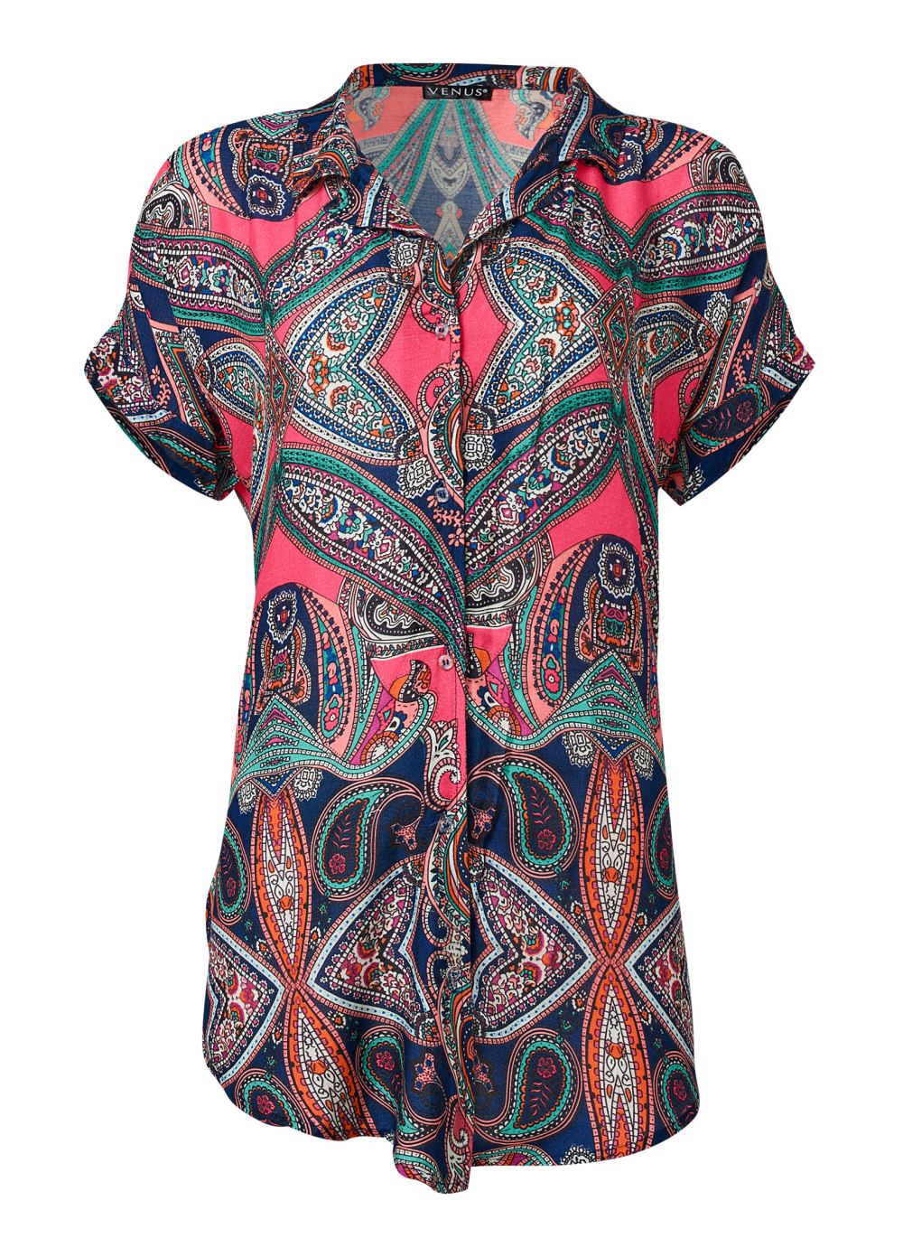 Venus Button-Down Beach Shirt in Adorn Me