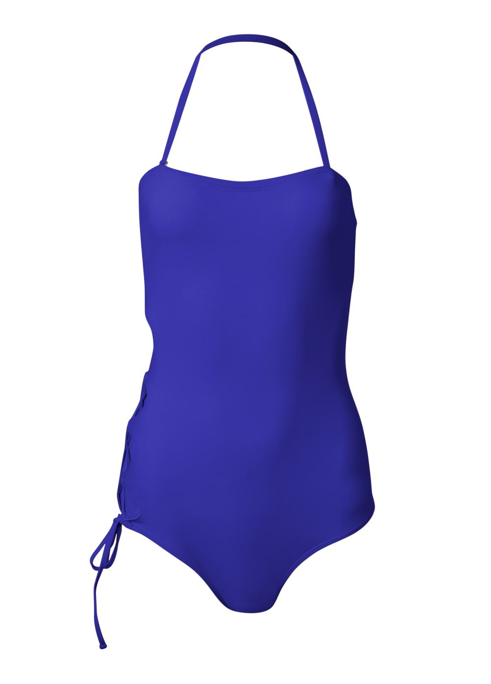 Venus Lace-Up Strappy One-Piece Swimsuit in Cobalt Blue